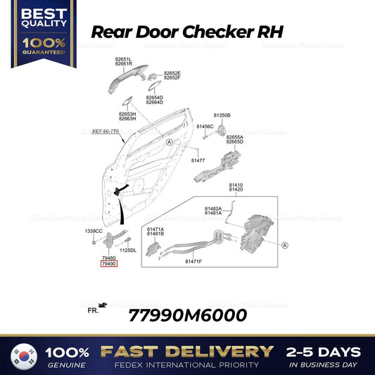 Genuine Rear Door Checker RH 77990M6000 for Kia Cerato