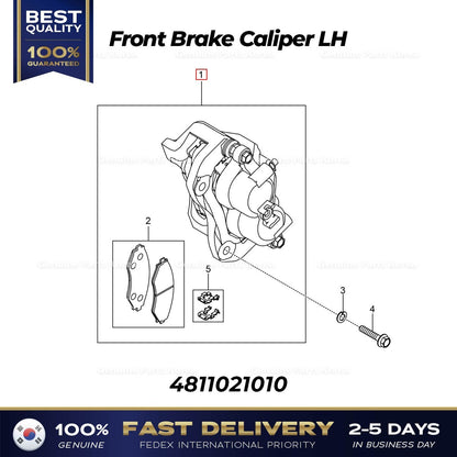 Genuine Front Brake Caliper LH 4811021010 for Ssangyong Rodius