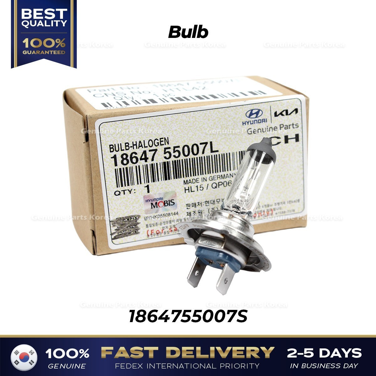 Genuine Bulb 1864755007S for Hyundai Kia