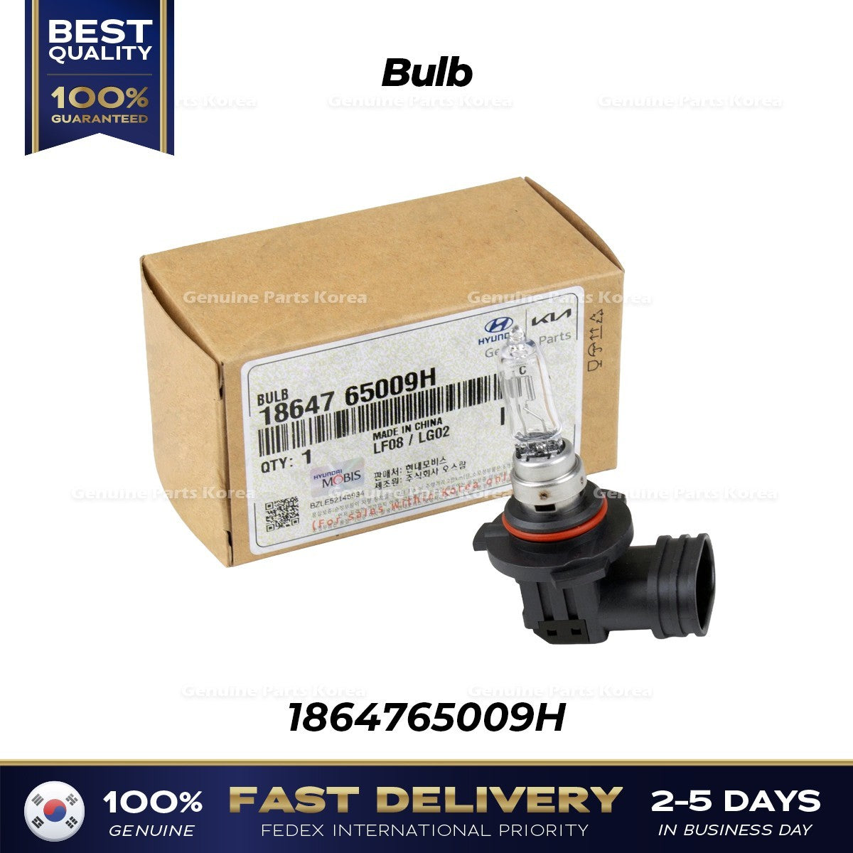 Genuine Bulb 1864765009H for Hyundai Kia