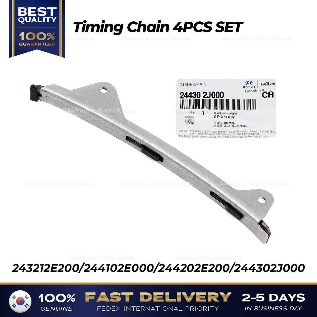 Genuine Timing Chain 4PCS SET 243212E200 for Hyundai Elantra Kia Forte