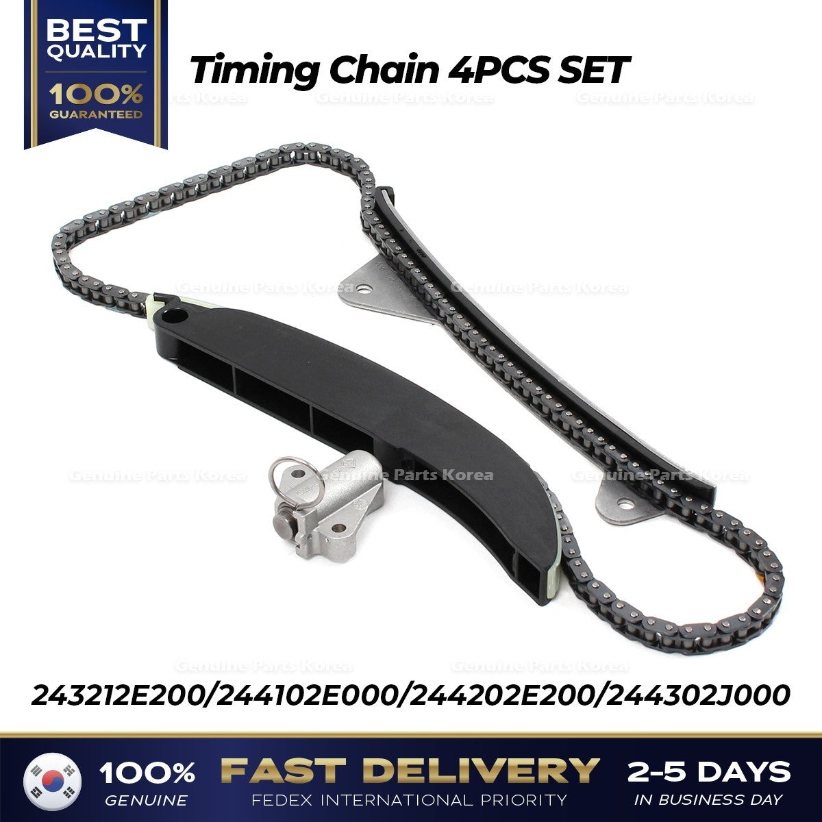 Genuine Timing Chain 4PCS SET 243212E200 for Hyundai Elantra Kia Forte