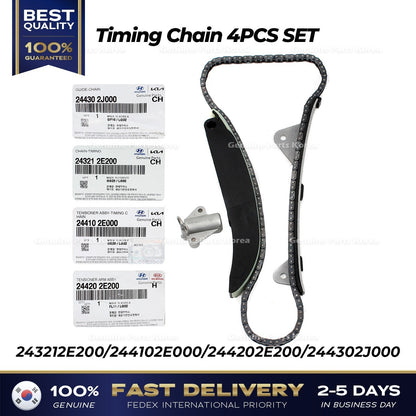 Genuine Timing Chain 4PCS SET 243212E200 for Hyundai Elantra Kia Forte