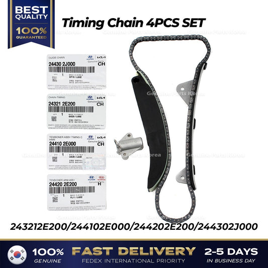 Genuine Timing Chain 4PCS SET 243212E200 for Hyundai Elantra Kia Forte