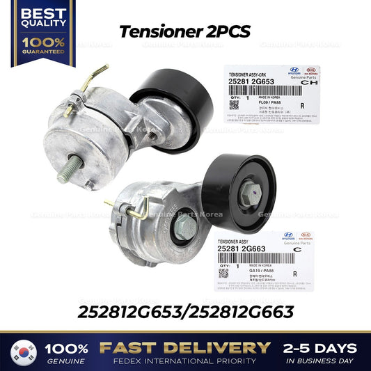 Genuine Tensioner 2PCS 252812G653 252812G663 for Hyundai Sonata Hybrid