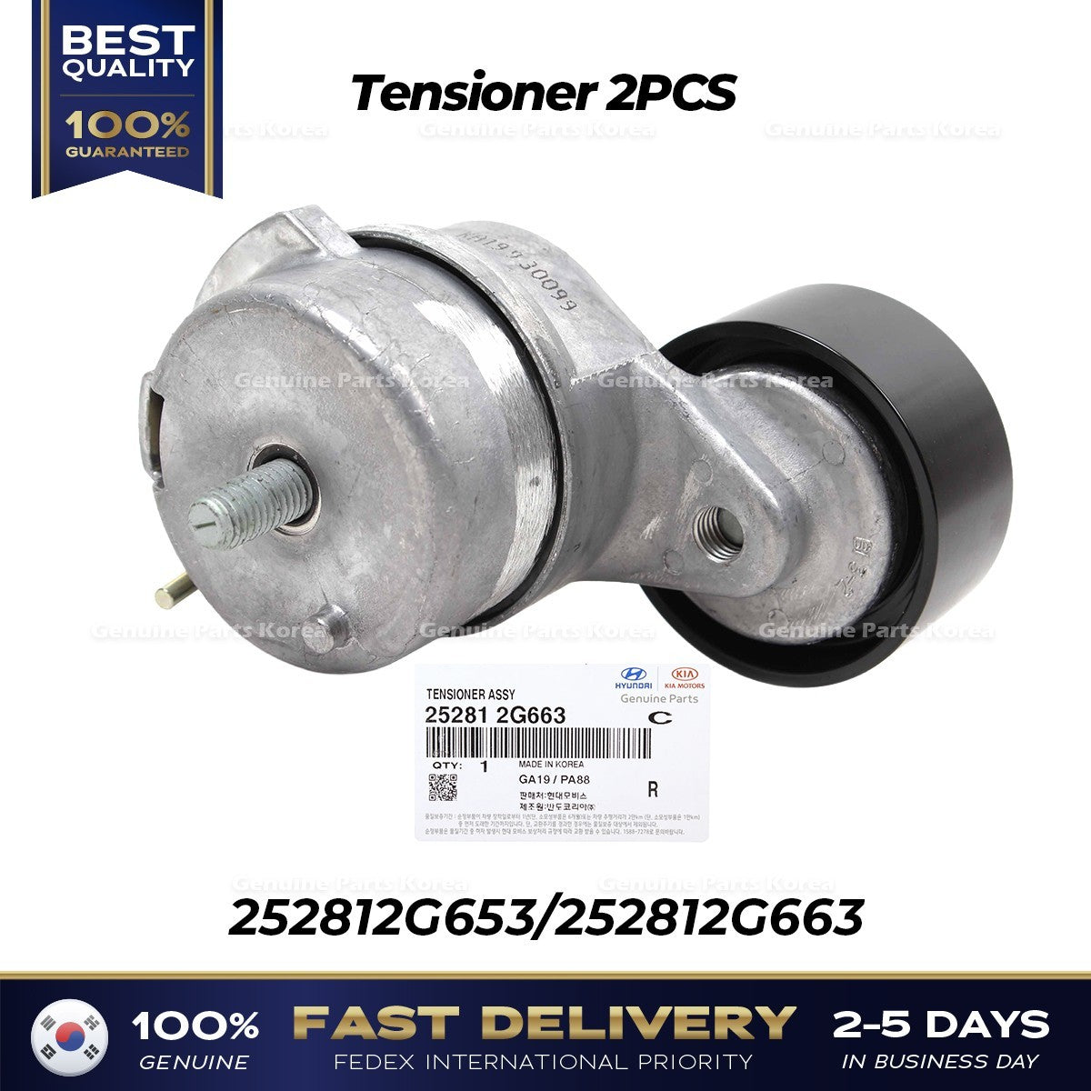 Genuine Tensioner 2PCS 252812G653 252812G663 for Hyundai Sonata Hybrid