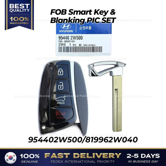 Genuine FOB Smart Key & Blanking PIC SET 954402W500 for Hyundai Santa Fe