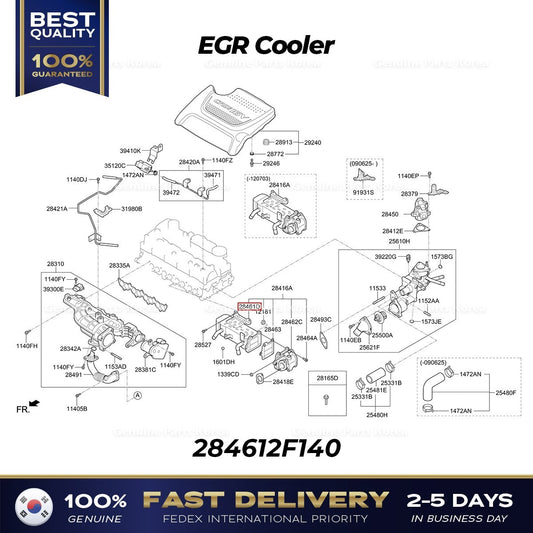 Genuine EGR Cooler 284612F140 for Hyundai Maxcruz Santa Fe Tucson
