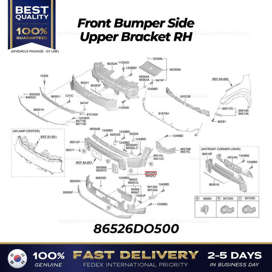 Genuine Front Bumper Side Upper Bracket RH 86526DO500 for Kia EV9