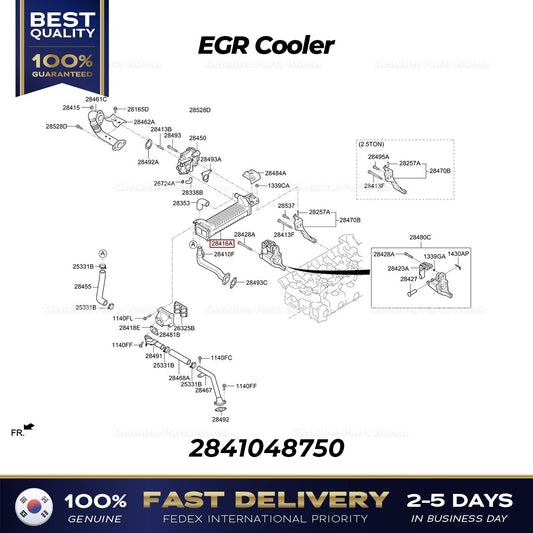 Genuine EGR Cooler 2841048750 for Hyundai Mighty