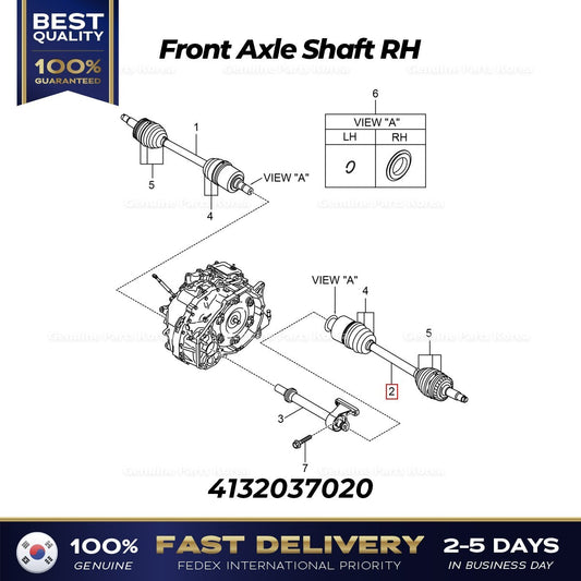 Genuine Front Axle Shaft RH 4132037020 for Ssangyong Beautiful Korando