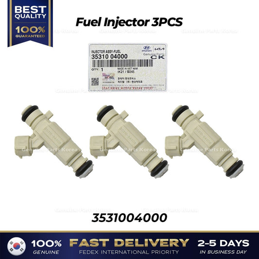 Genuine Fuel Injector 3PCS 3531004000 for Hyundai i10 Kia Picanto