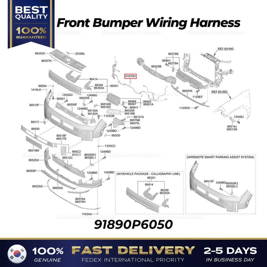 Genuine Front Bumper Wiring Harness 91890P6050 for Hyundai Santa Fe Hybrid