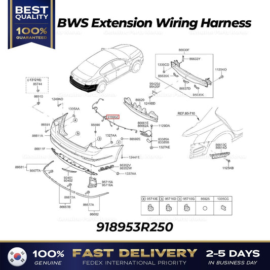 Genuine BWS Extension Wiring Harness 918953R250 for Kia Cadenza