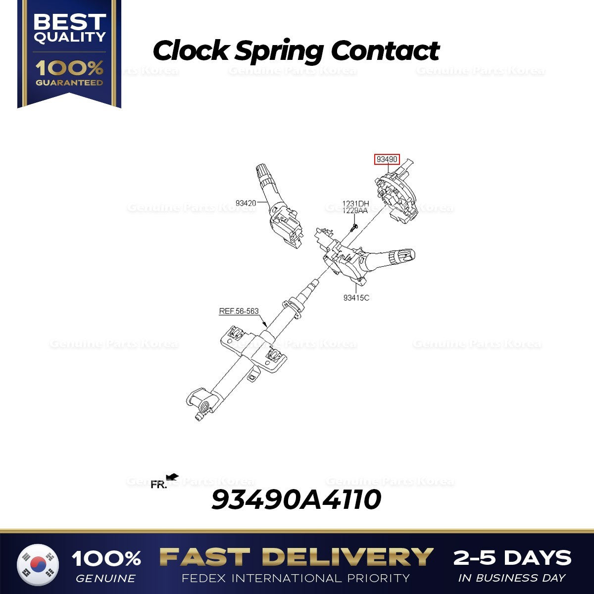 Genuine Clock Spring Contact 93490A4110 for Hyundai i30