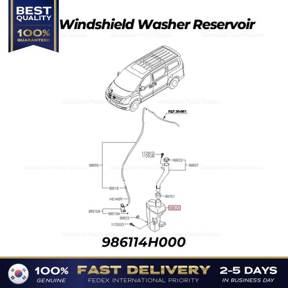Genuine Windshield Washer Reservoir 986114H000 for Hyundai H1 Grand Starex