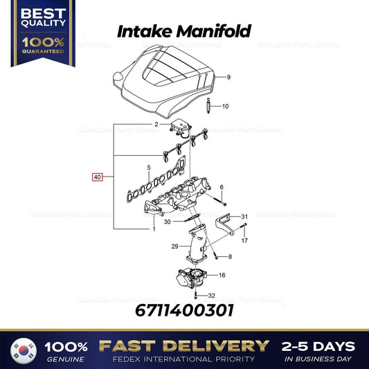 Genuine Intake Manifold 6711400301 for Ssangyong Korando C