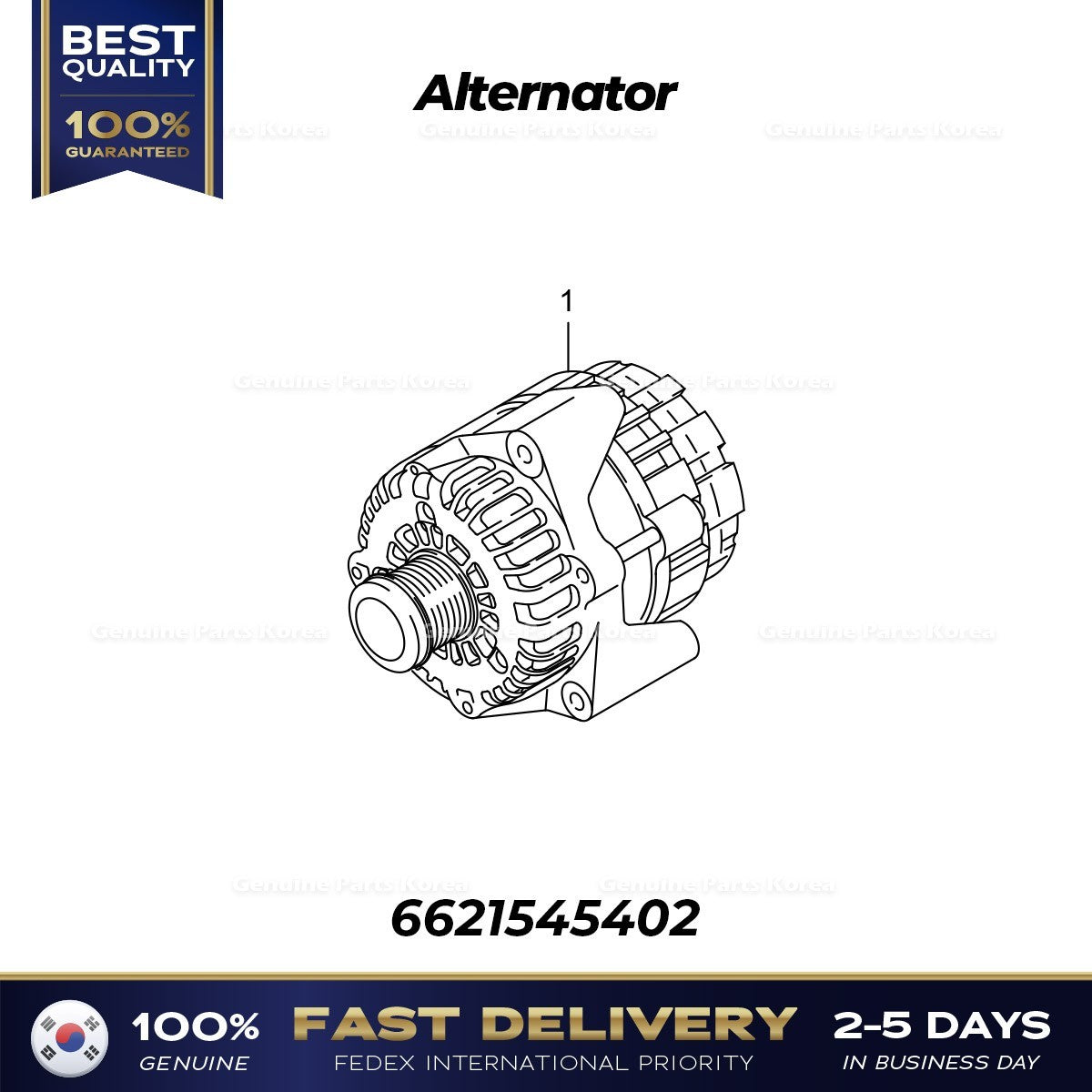 Genuine Alternator 6621545402 for Ssangyong Musso Rexton