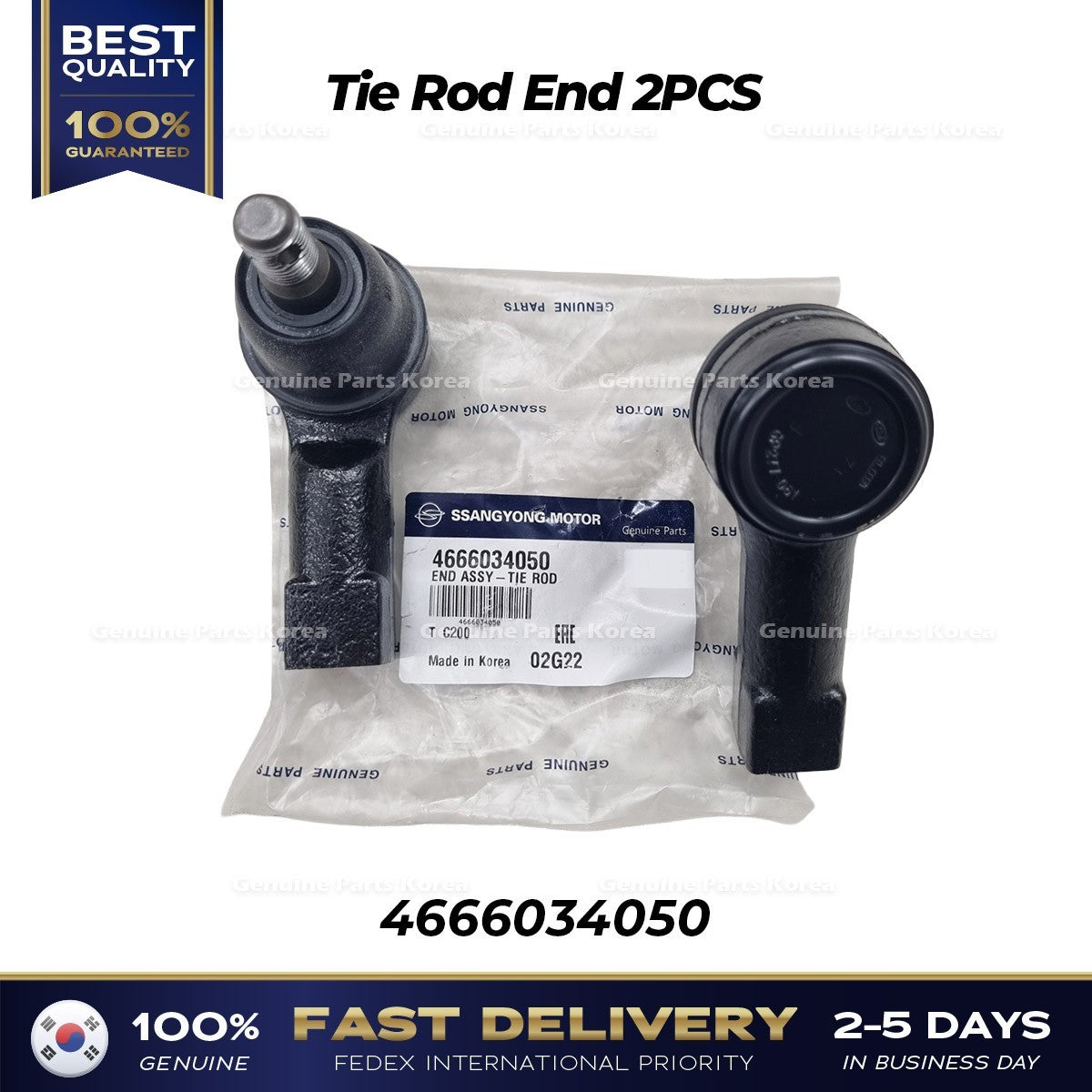 Genuine Tie Rod End 2PCS 4666034050 for Ssangyong Korando C