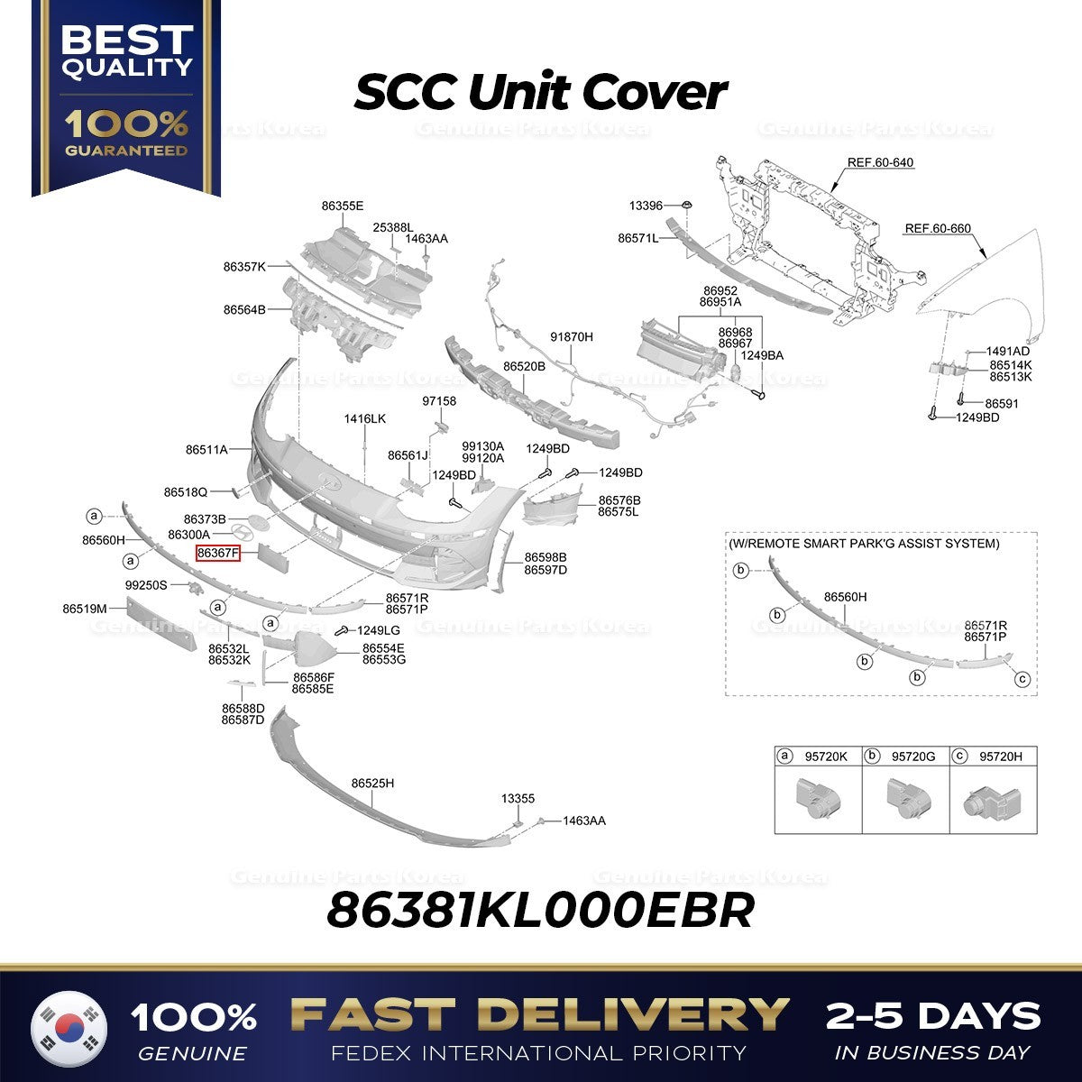 Genuine SCC Unit Cover 86381KL000EBR for Hyundai Ioniq 6