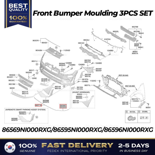 Genuine Front Bumper Moulding 3PCS SET for Hyundai Ioniq 5 N