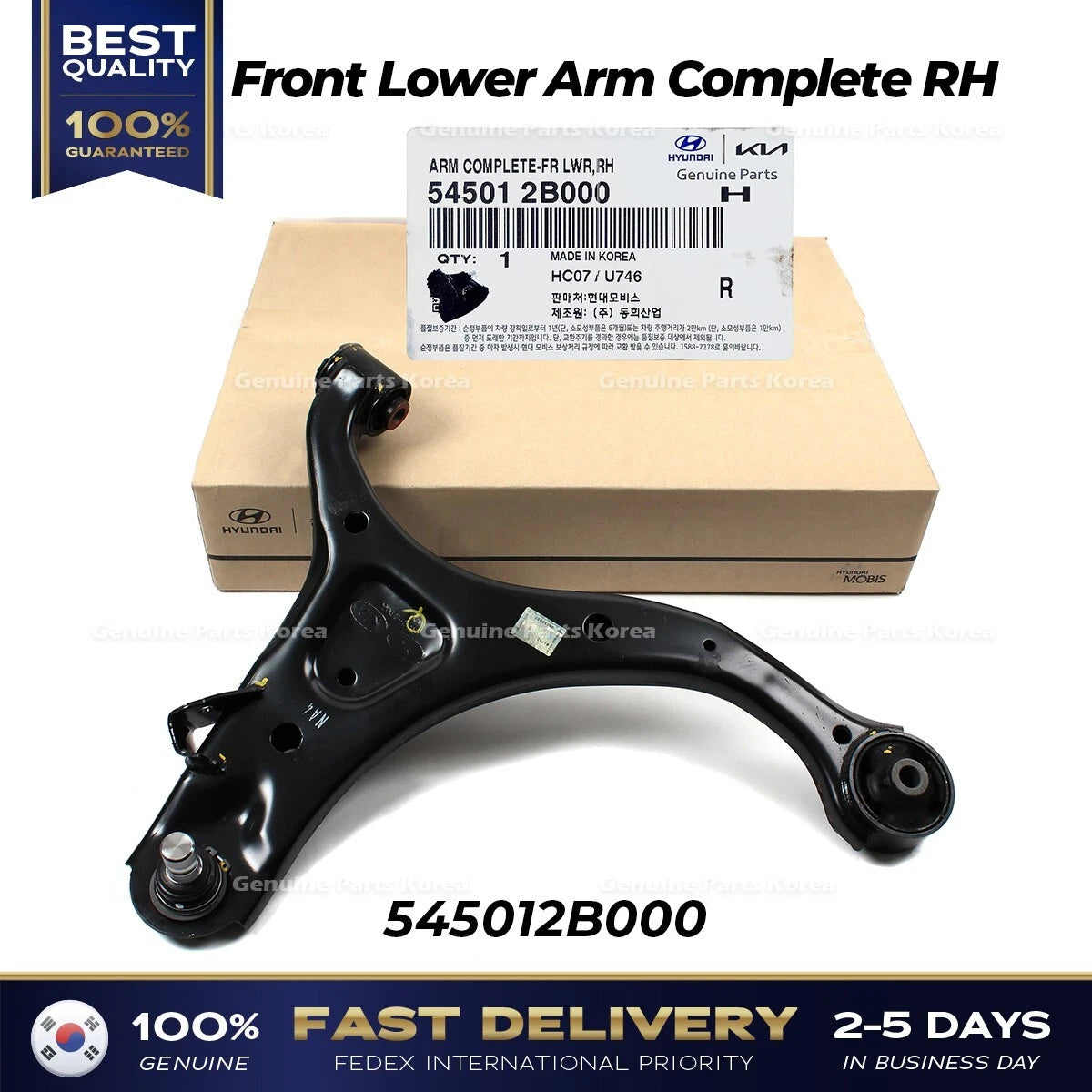 ⭐Genuine⭐ Front Lower Arm Complete RH 545012B000 for Hyundai Santa Fe