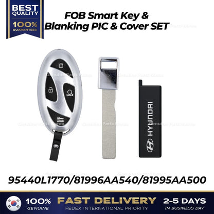 Genuine FOB Smart Key & Blanking PIC & Cover SET for Hyundai Sonata