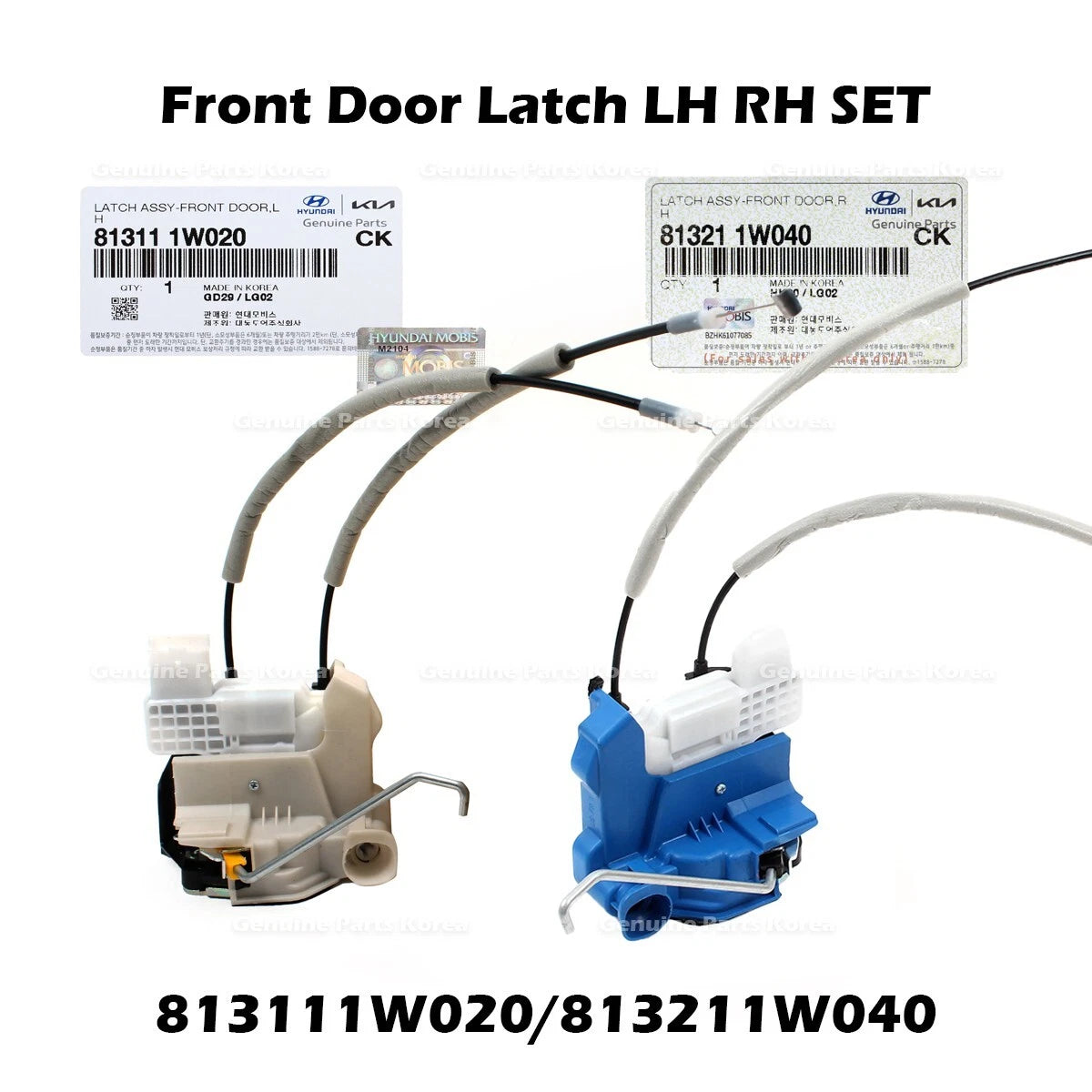 ⭐Genuine⭐ Front Door Latch LH RH SET 813111W020 813211W040 for Kia Rio
