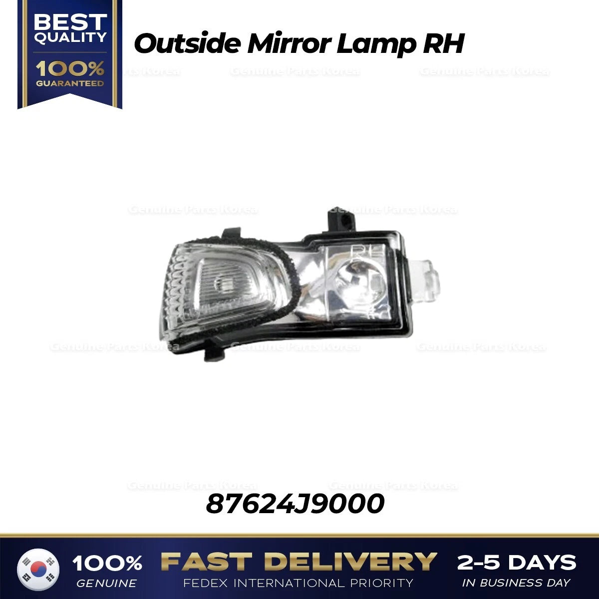 ⭐Genuine⭐ Outside Mirror Lamp RH 87624J9000 for Hyundai Kona