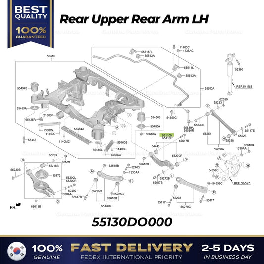 ⭐Genuine⭐ Rear Upper Rear Arm LH 55130DO000 for Kia EV9