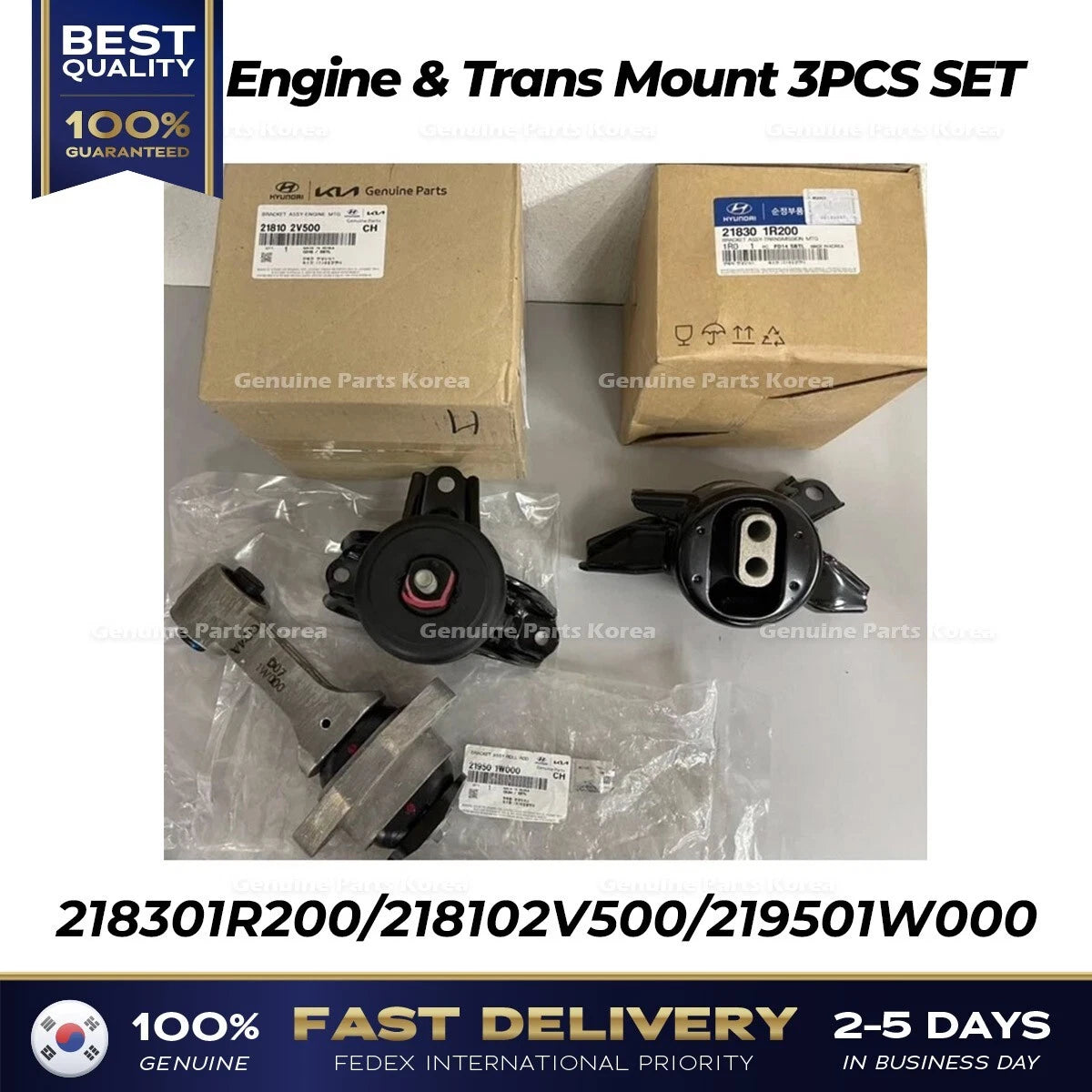⭐Genuine⭐ Engine & Trans Mount 3PCS SET for Hyundai Accent Veloster