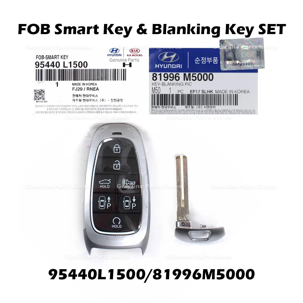 ⭐Genuine⭐ FOB Smart Key & Blanking Key SET 95440L1500 for Hyundai Sonata