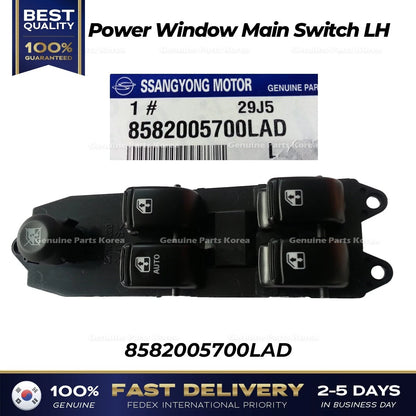 Genuine Power Window Main Switch LH 8582005700LAD for Ssangyong Musso