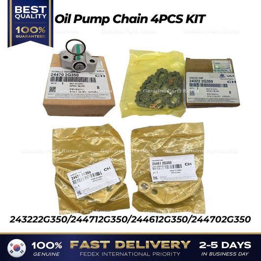 ⭐Genuine⭐ Oil Pump Chain 4PCS KIT for Hyundai Santa Fe Sport Sonata Kia Optima