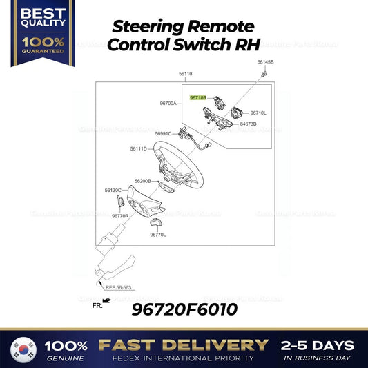 ⭐Genuine⭐ Steering Remote Control Switch RH 96720F6010 for Kia Cadenza