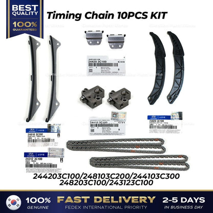 Genuine Timing Chain 10PCS KIT for Hyundai Azera Genesis Kia Borrego Sedona
