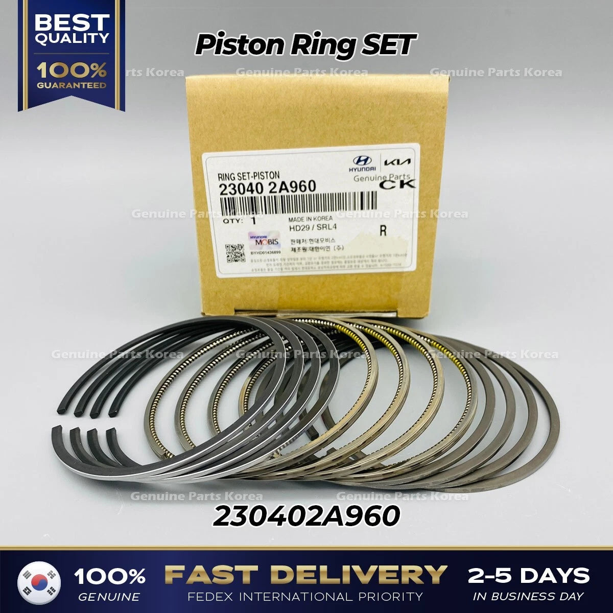 ⭐Genuine⭐ Piston Ring SET 230402A960 for Hyundai Accent