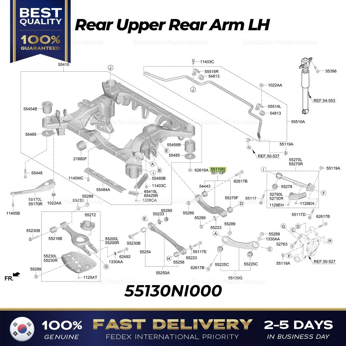 ⭐Genuine⭐ Rear Upper Rear Arm LH 55130NI000 for Hyundai Ioniq 5 N