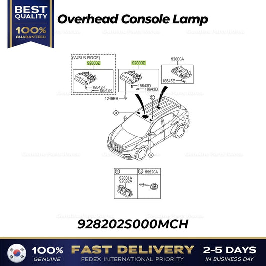 ⭐Genuine⭐ Overhead Console Lamp 928202S000MCH for Hyundai Tucson