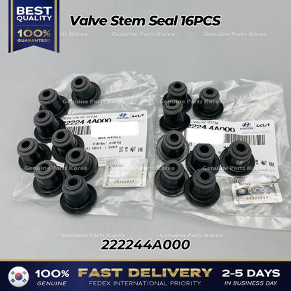 Genuine Valve Stem Seal 16PCS 222244A000 for Hyundai H1 Grand Starex