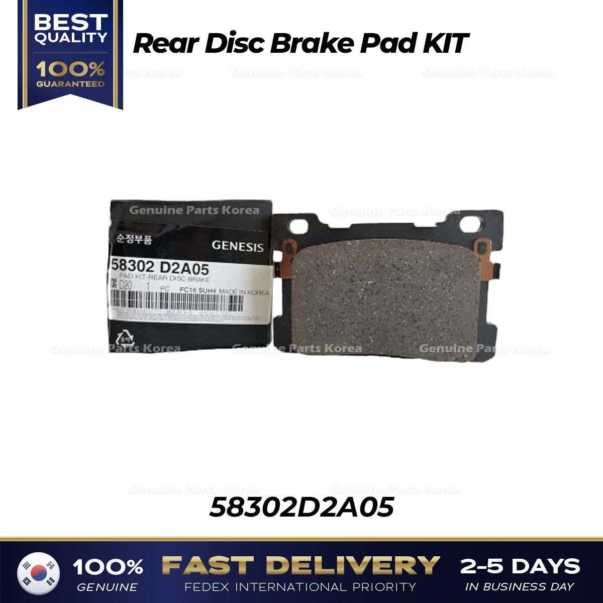 ⭐Genuine⭐ Rear Disc Brake Pad KIT 58302D2A05 for Hyundai Genesis G90