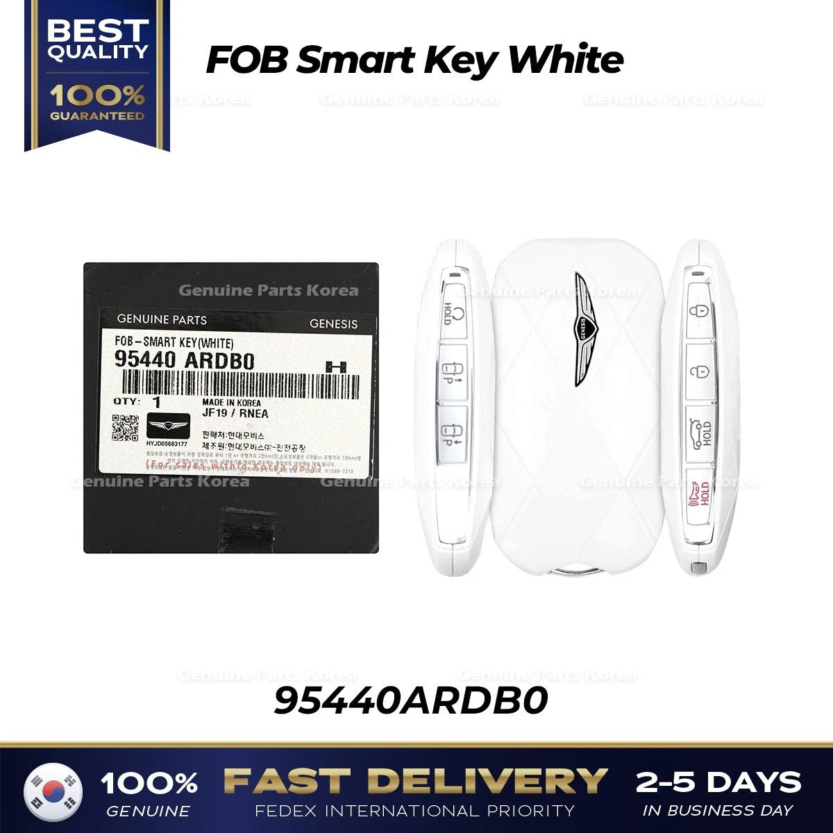 ⭐Genuine⭐ FOB Smart Key White 95440ARDB0 for Hyundai Genesis GV70