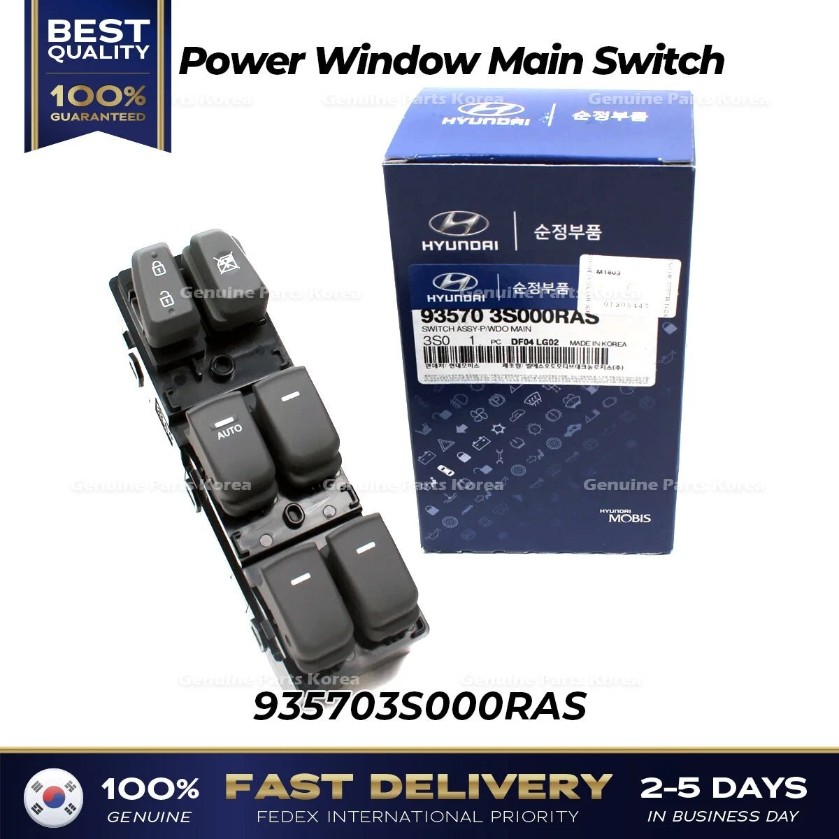 ⭐Genuine⭐ Power Window Main Switch 935703S000RAS for Hyundai Sonata