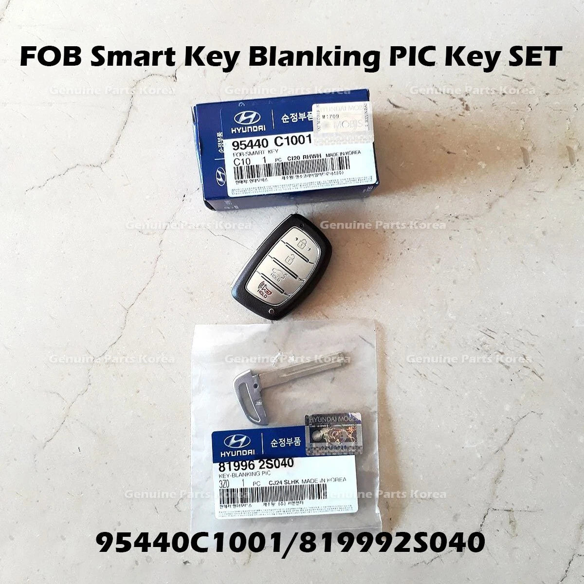 ⭐Genuine⭐ FOB Smart Key Blanking PIC Key SET 95440C1001 819992S040 for Hyundai