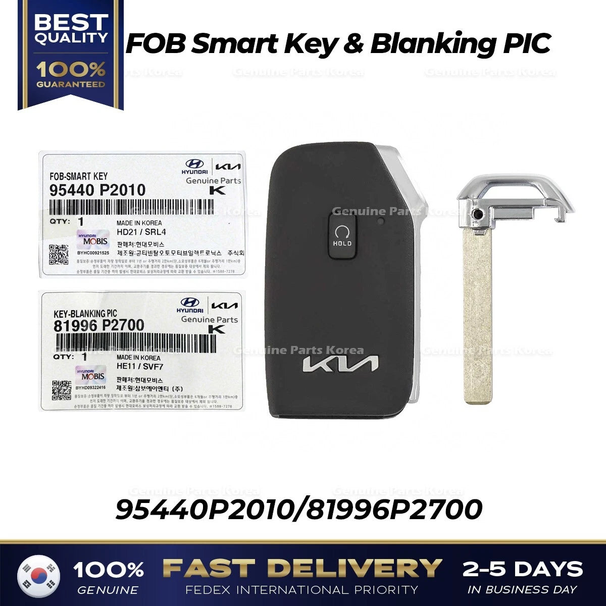 ⭐Genuine⭐ FOB Smart Key & Blanking PIC 95440P2010 for Kia Sorento