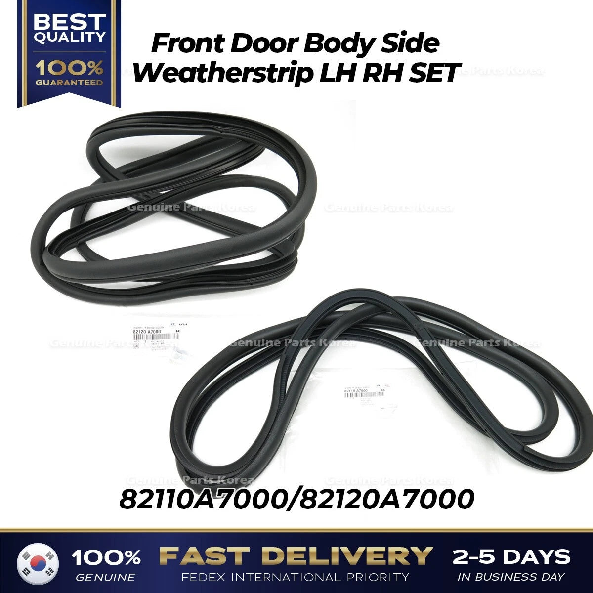 ⭐Genuine⭐ Front Door Body Side Weatherstrip LH RH SET for Kia Forte