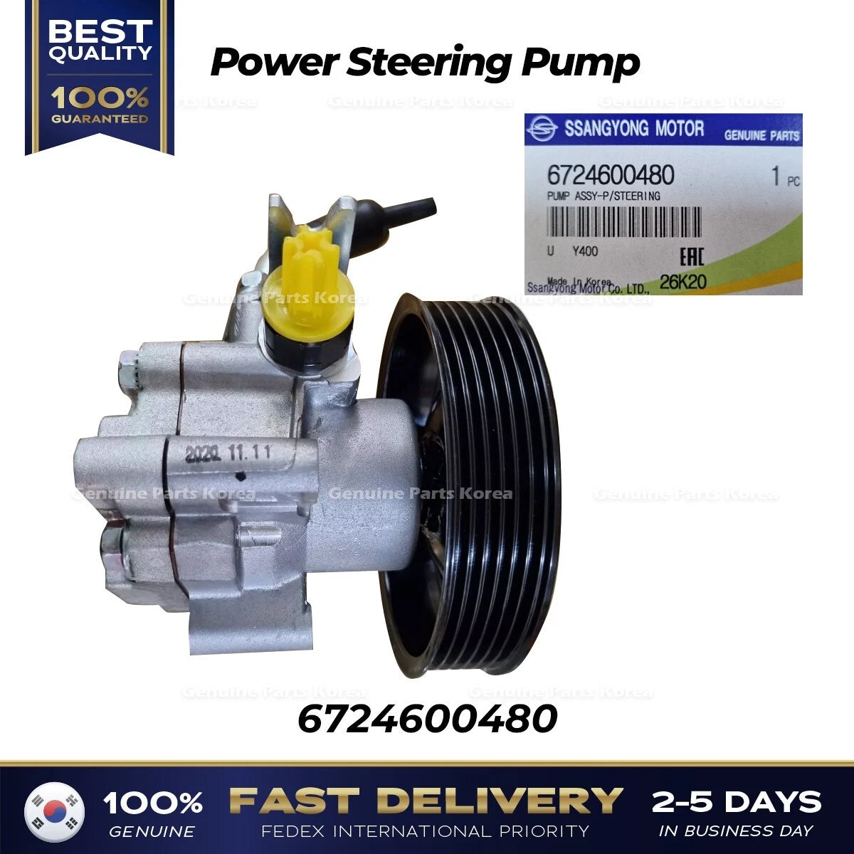⭐Genuine⭐ Power Steering Pump 6724600480 for Ssangyong Rexton G4