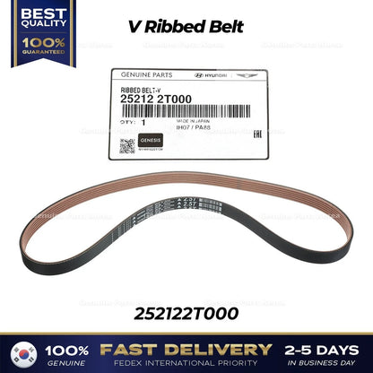 Genuine V Ribbed Belt 252122T000 for Hyundai Genesis G80 Kia Stinger