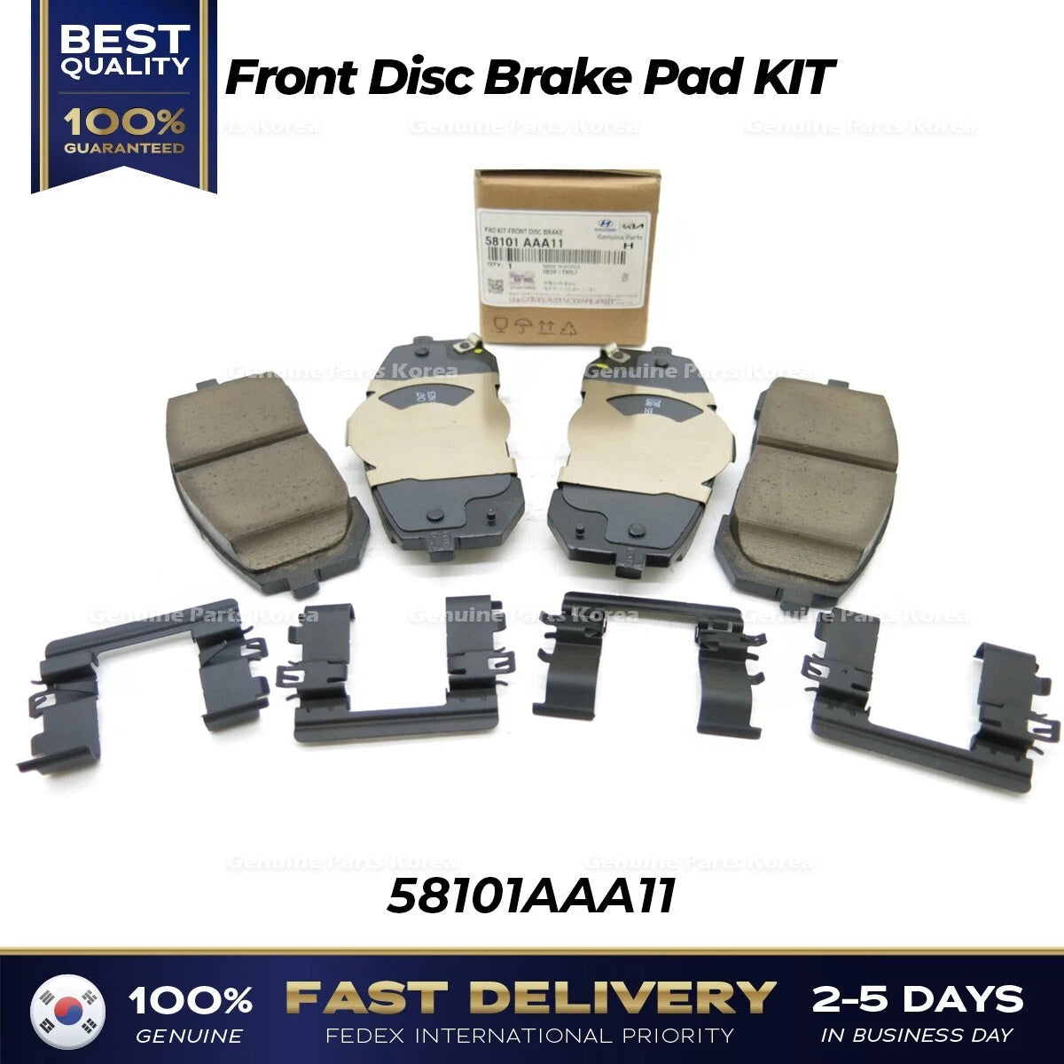 ⭐Genuine⭐ Front Disc Brake Pad KIT 58101AAA11 for Hyundai Elantra