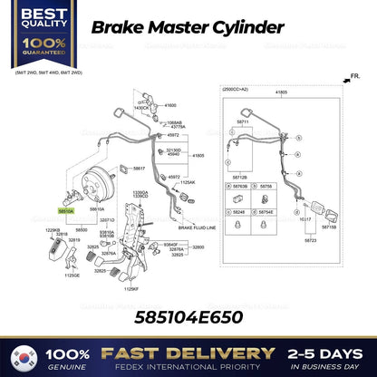 Genuine Brake Master Cylinder 585104E650 for Kia Bongo III